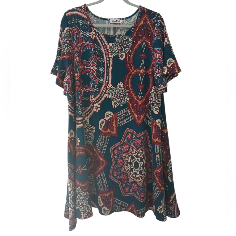 Bohemian Print Women's Tunic Dress
